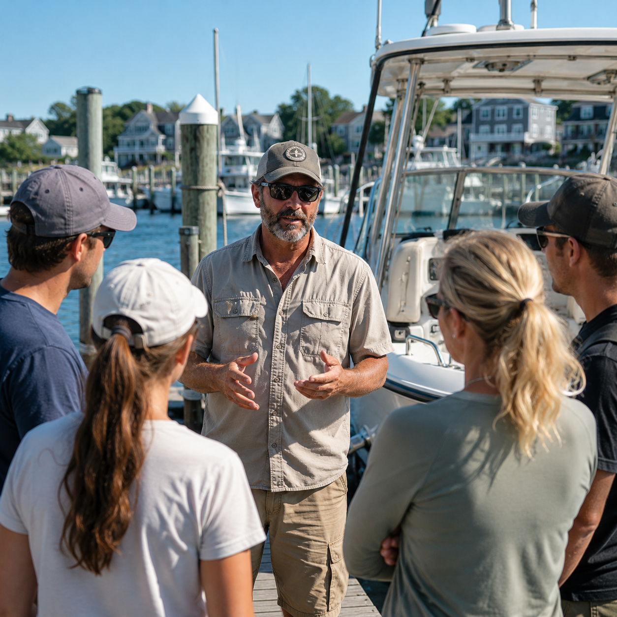 Man on deck speaking to a group image