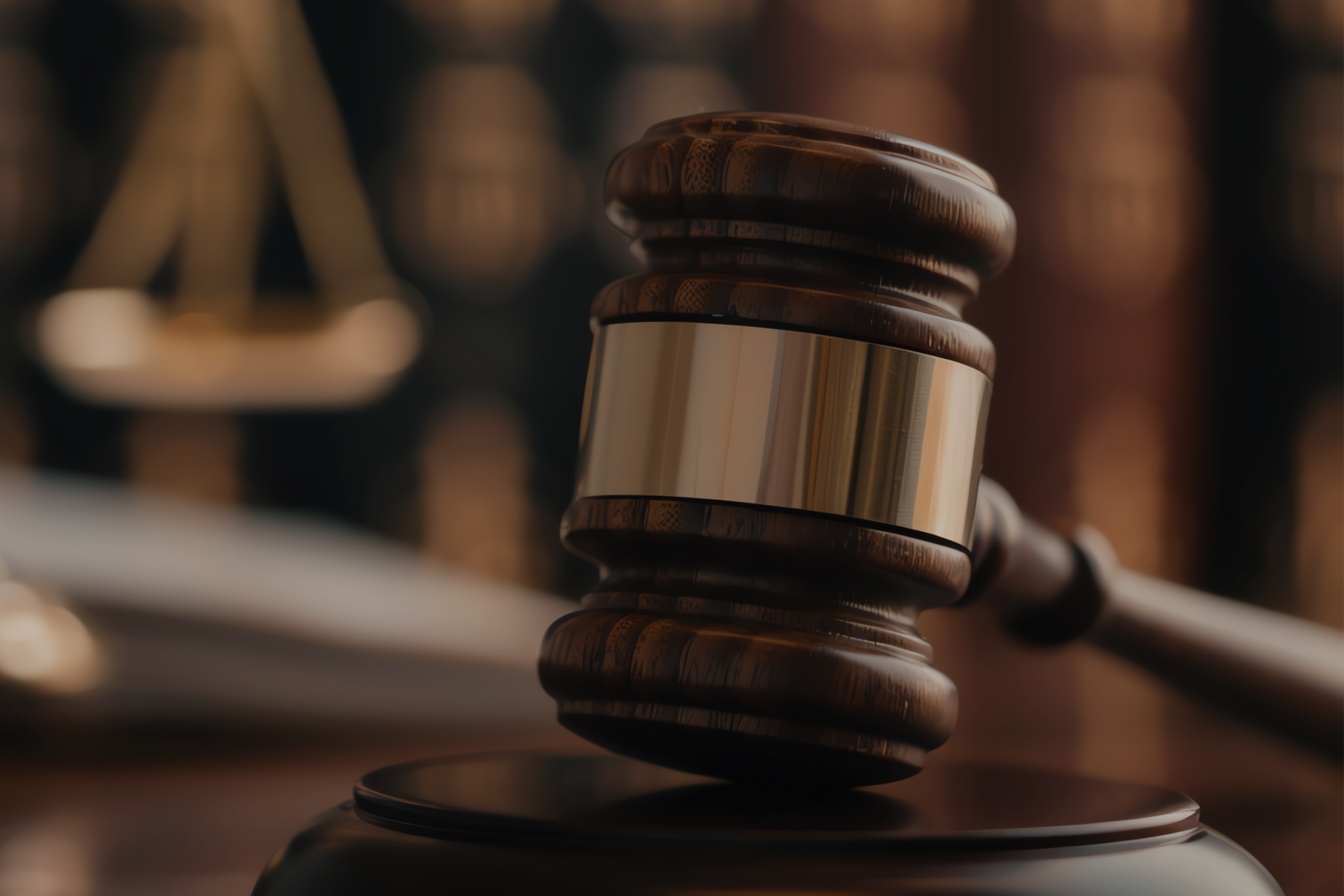 Gavel and scales of justice symbolizing captain's license eligibility with a criminal record.