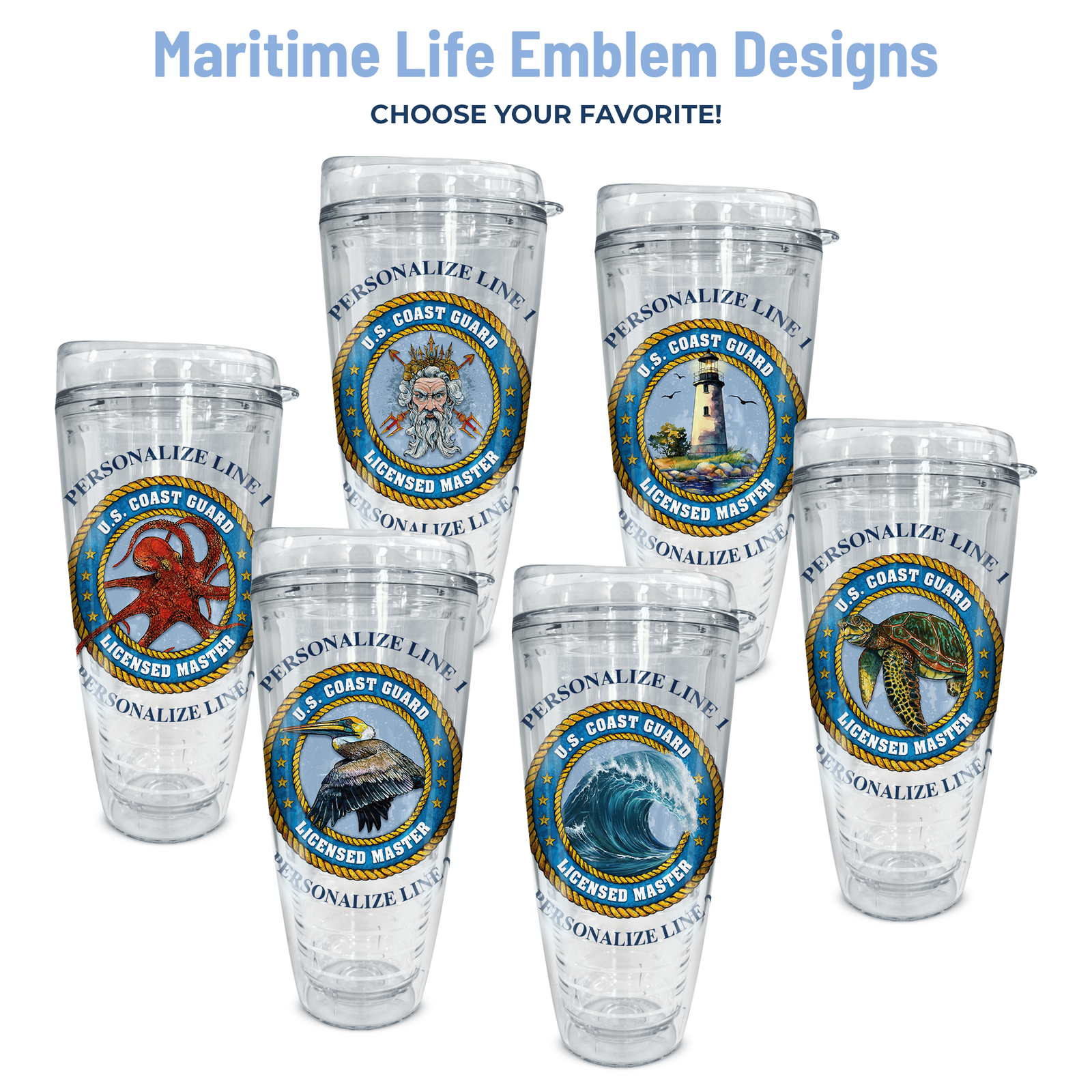 6 maritime life emblem designs for tumblers