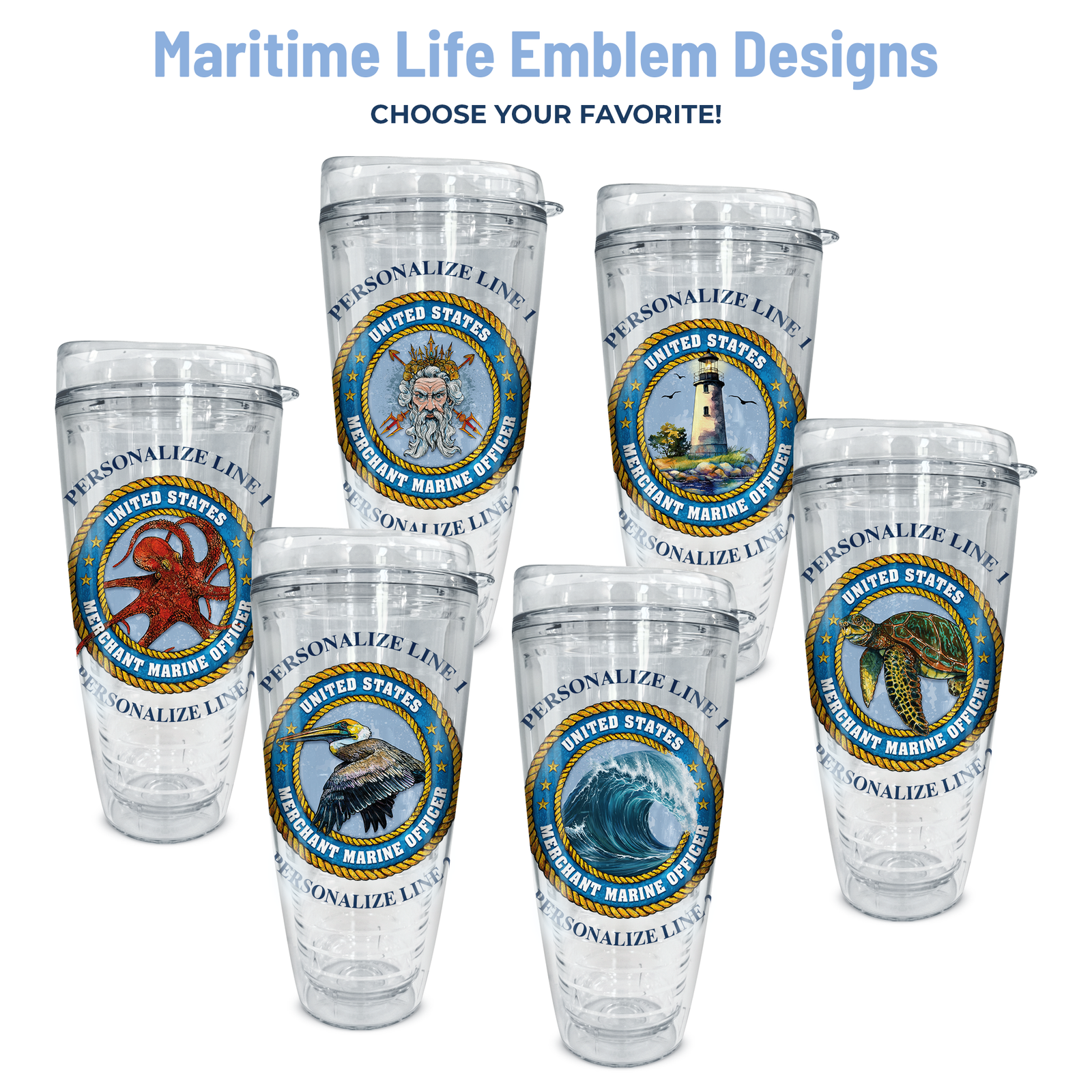 6 maritime life emblem designs for tumblers