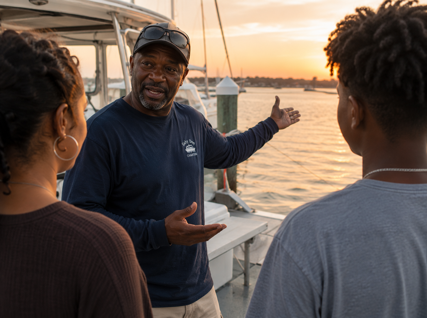 Man talking to a couple 