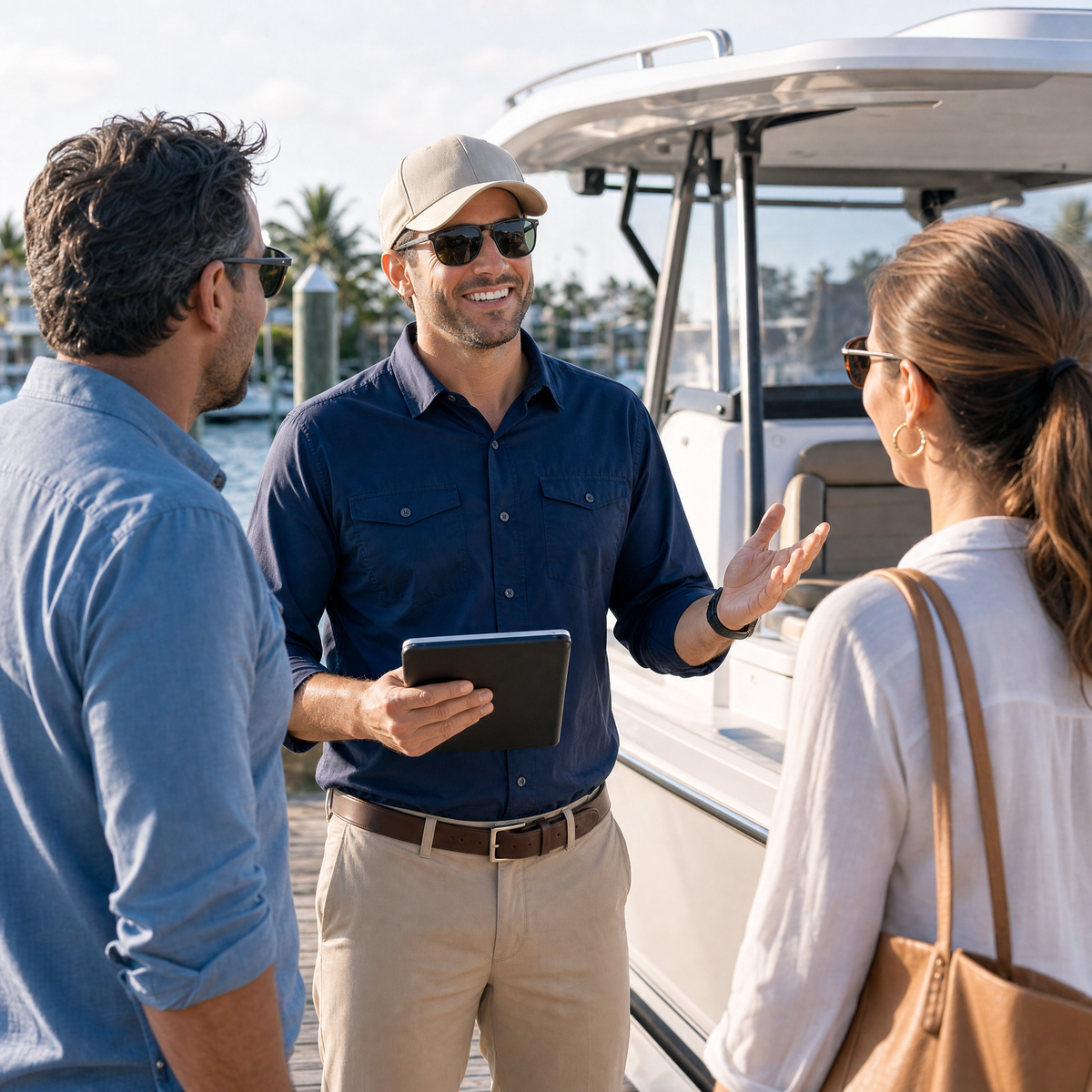 Man talking to a couple