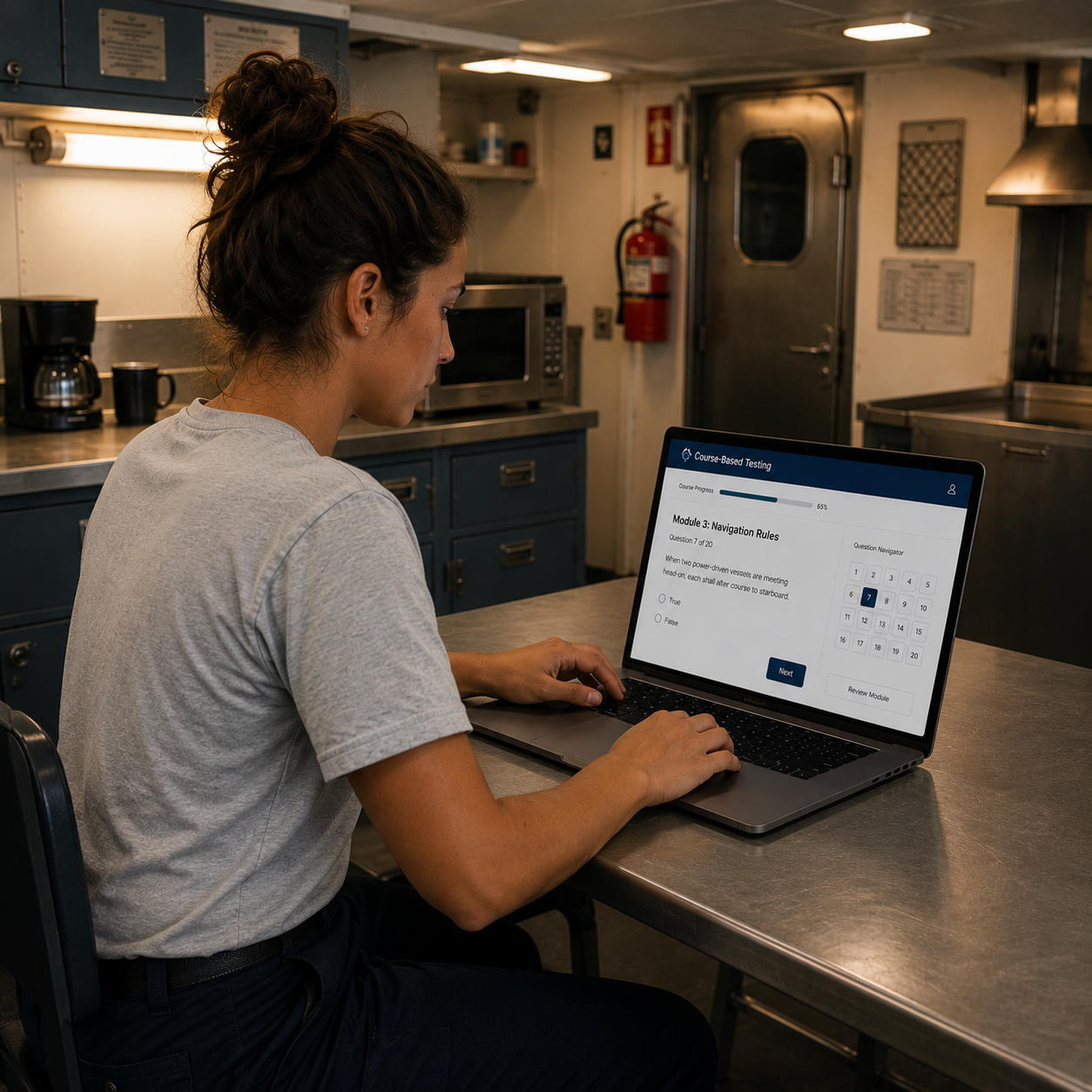 Woman working on a lap top image