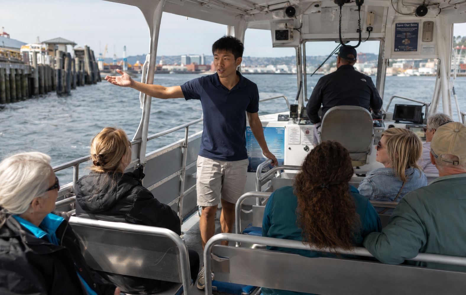 Whale watchimg boat image