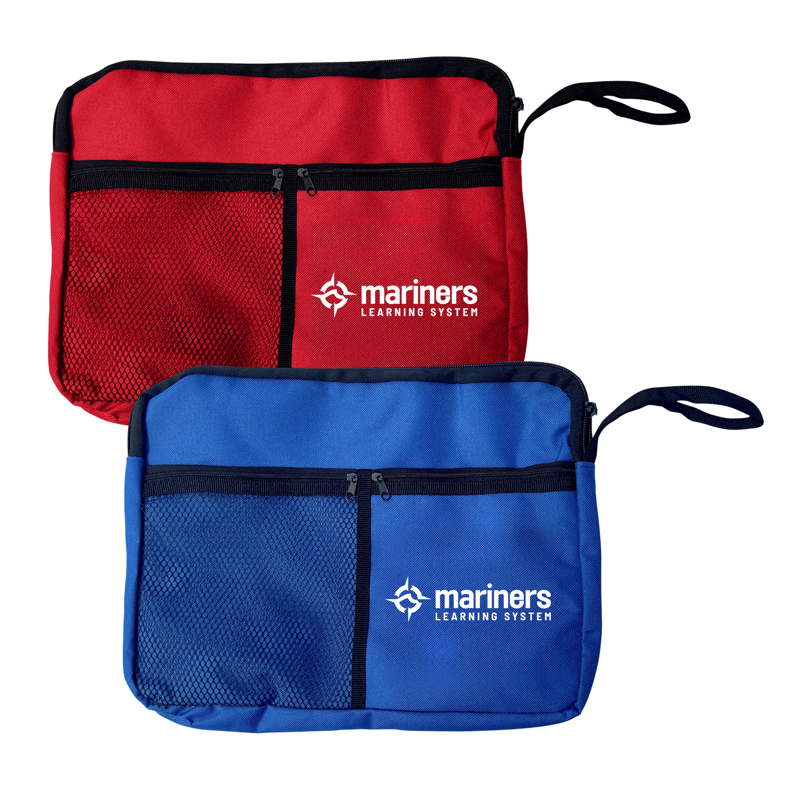 red and blue carrying kit