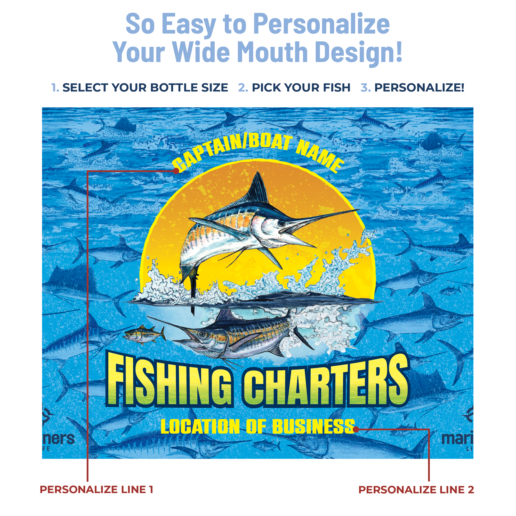 Fishing Charters Stainless Steel Drinkware