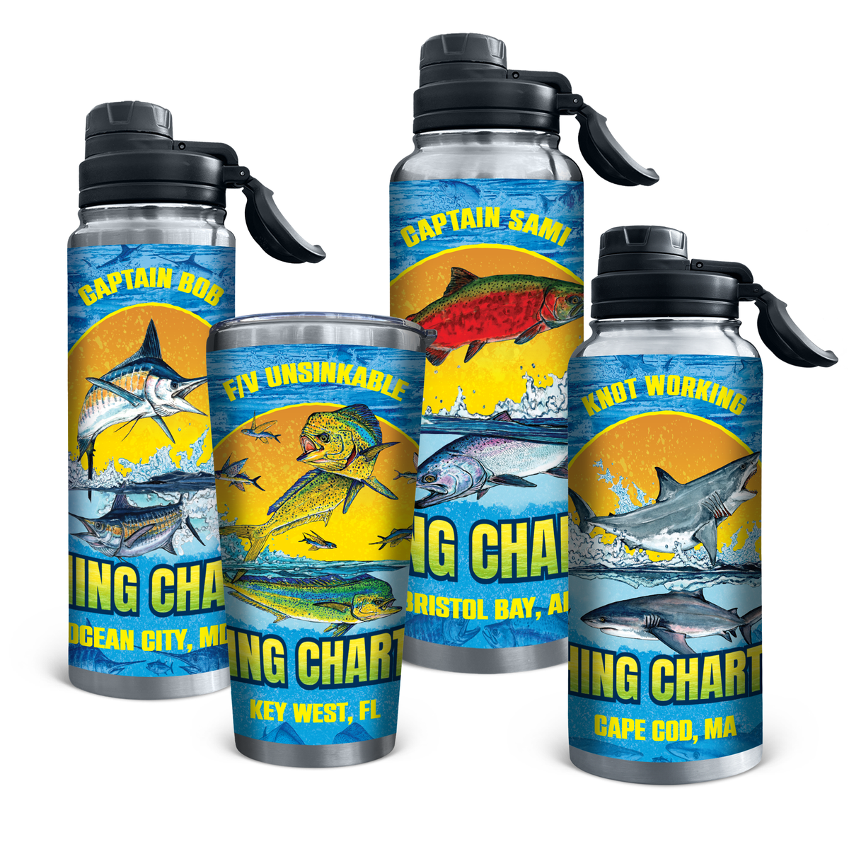 Fishing Charters Stainless Steel Drinkware