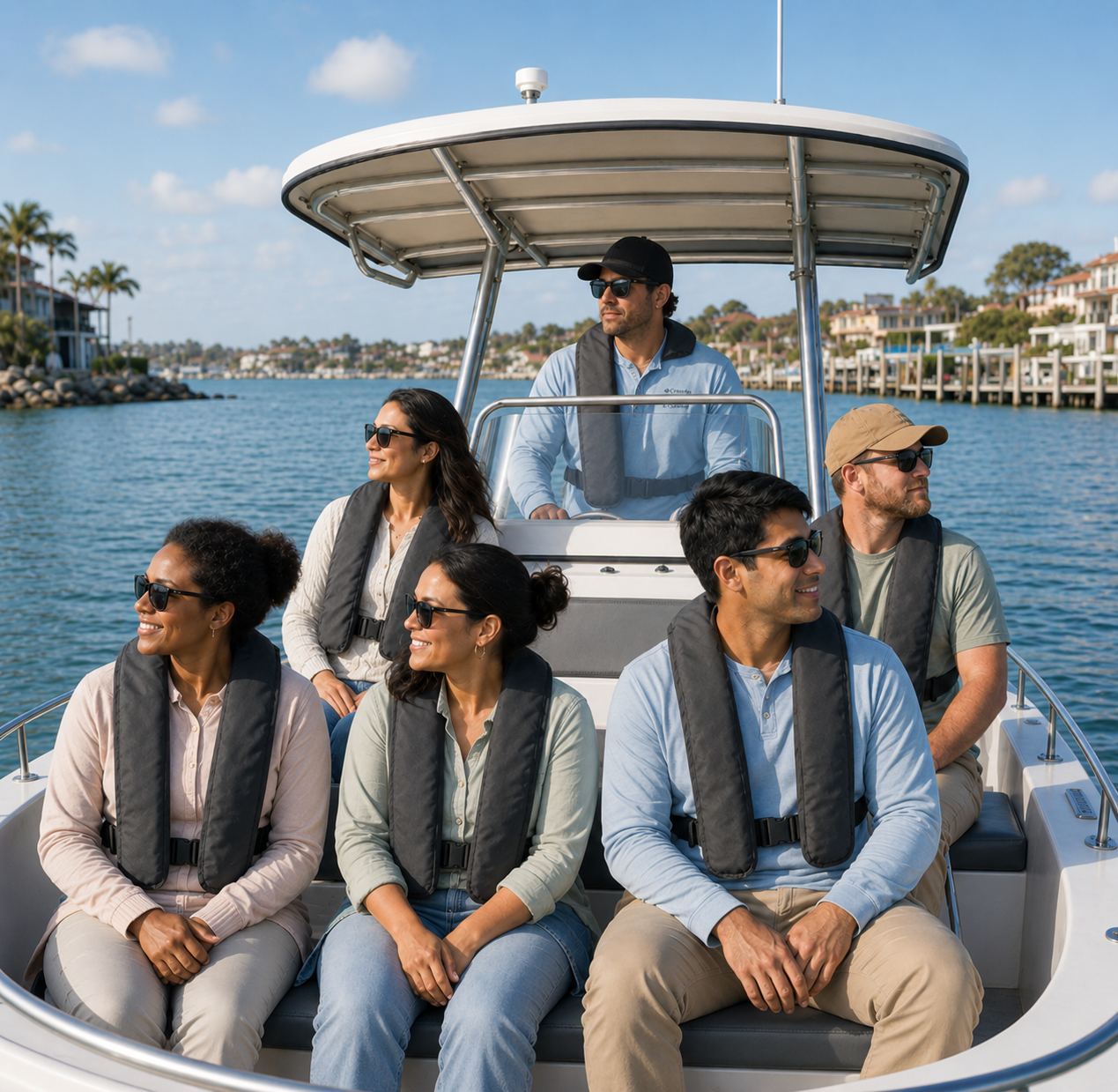 People out on a boat image