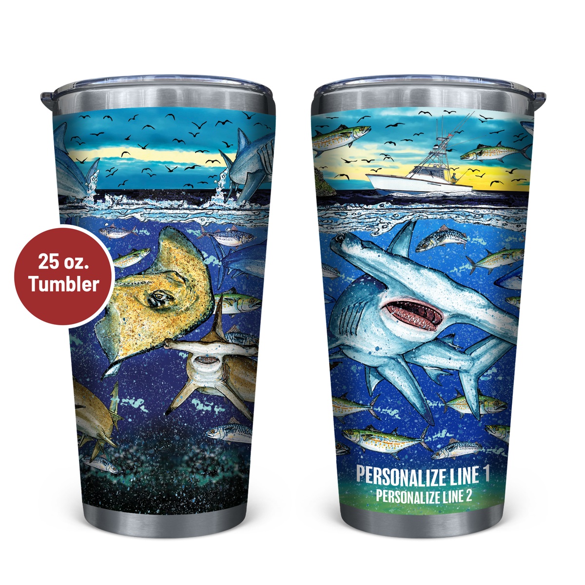 Slammin’ 360 - Sharks Stainless Steel Drinkware