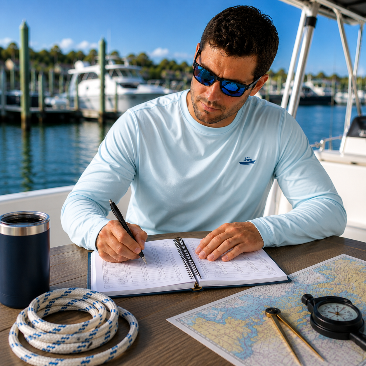 Man writing in a journal image
