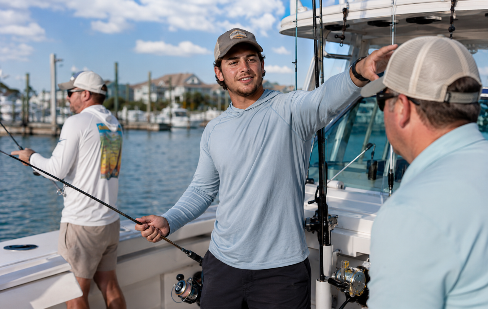 Young guy offering fishing charters