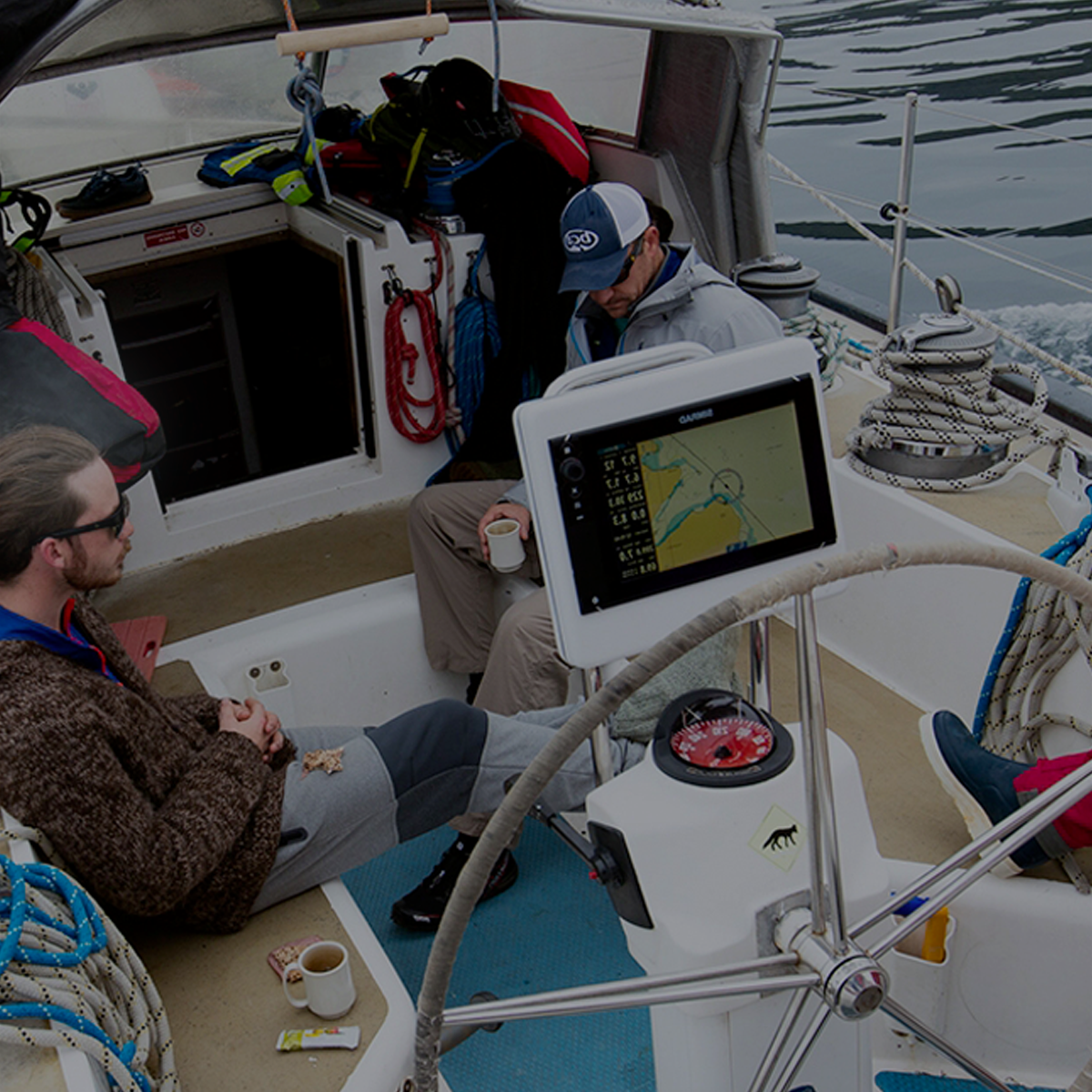 People on a Sailboat Banner Mobile