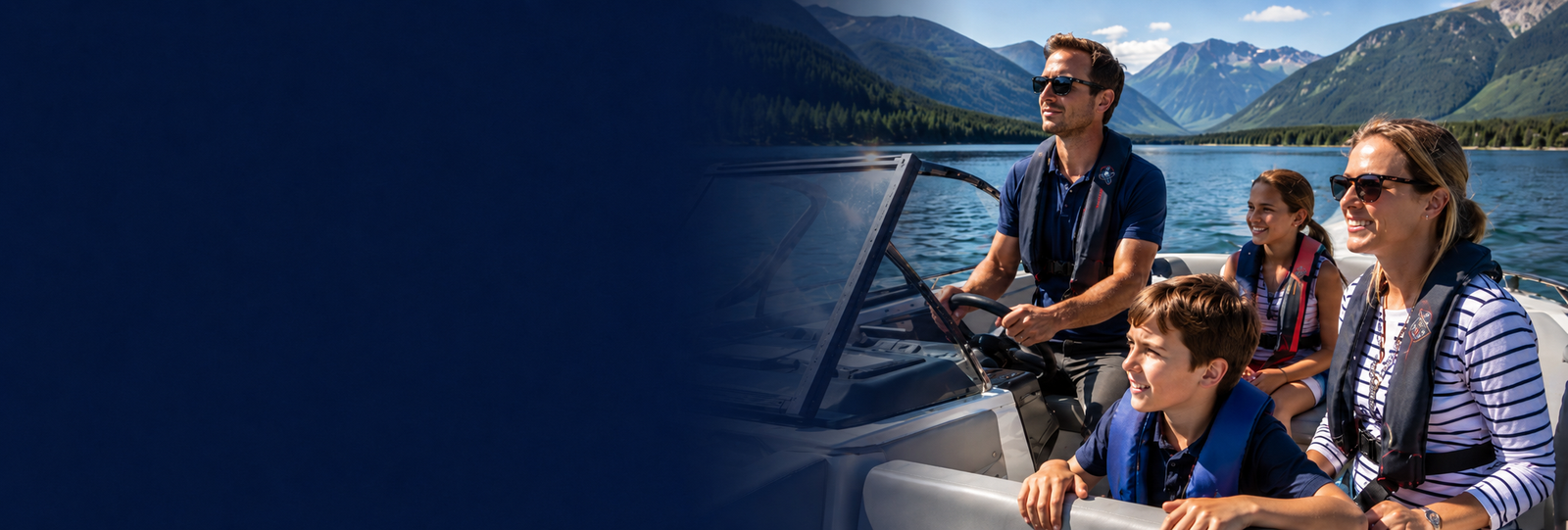 Family on lake banner image