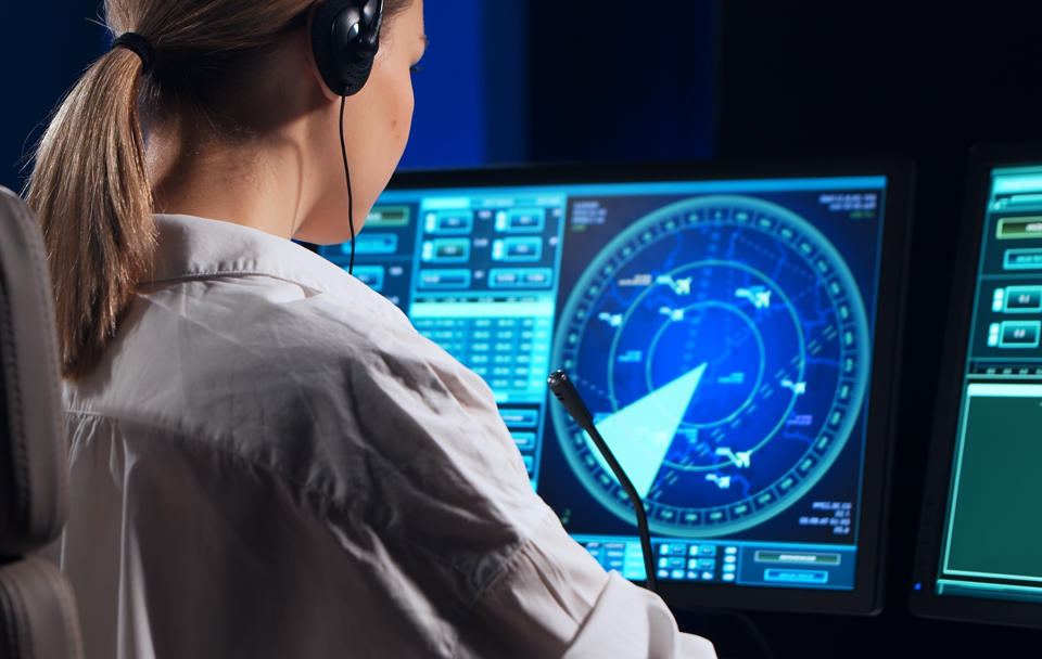 woman looking at radar 