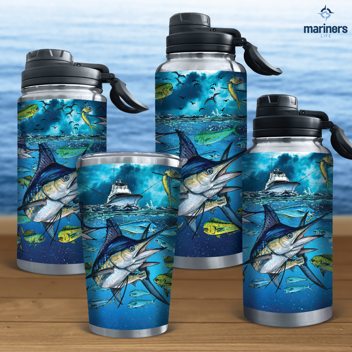 Slammin&#39; 360 Marlin and Mahi Mahi Fisherman&#39;s Bottle